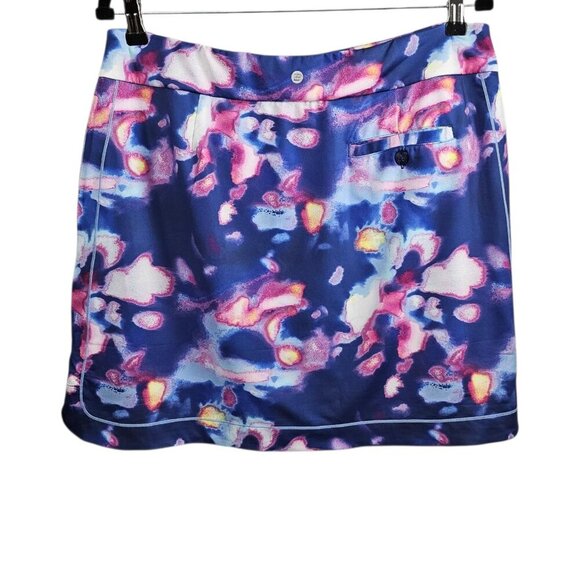 EPNY New Women's Galaxy Printed Multi Color Active Skort Skirt - Picture 4 of 7